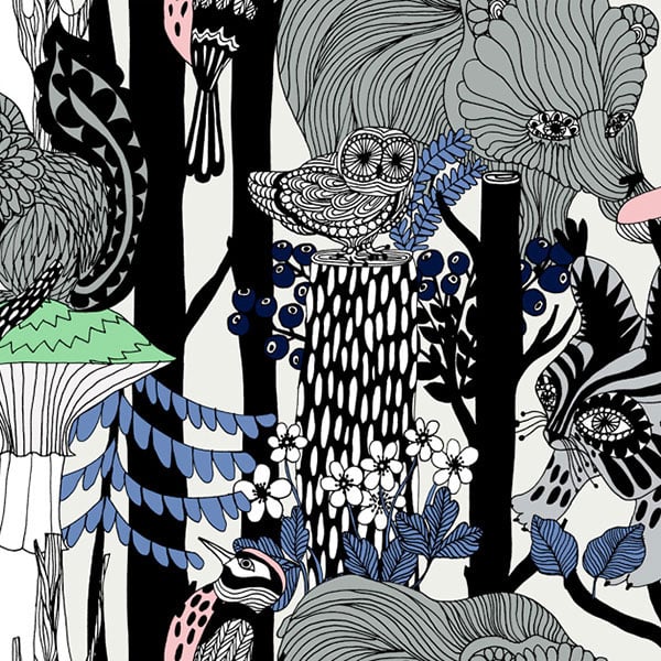 Galerie Wallpaper Product code: 23340 - Marimekko 5 Wallpaper Collection - Grey Black Blue Pink Green Colours -  