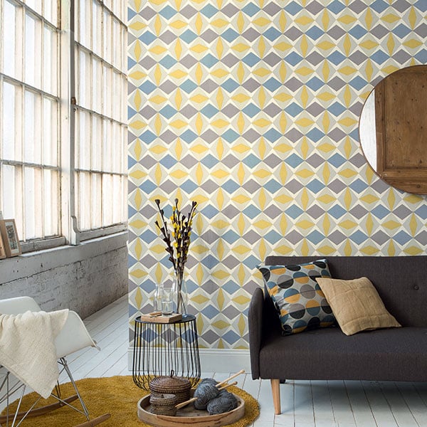 Galerie Wallpaper Product code: 51144002R - Skandinavia 2 Wallpaper Collection - Yellow Blue Grey Colours -  