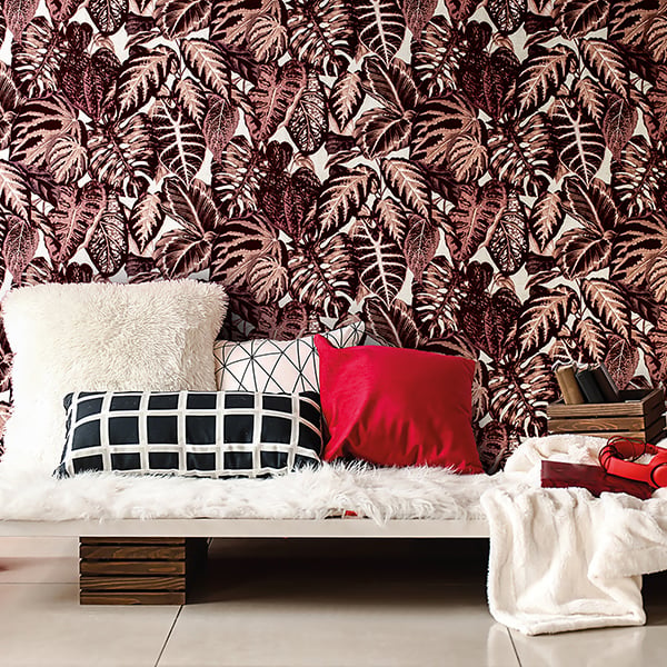 Galerie Wallpaper Product code: 81265R - Feel Wallpaper Collection - Red Burgundy Ecru Cream Peach Colours -  