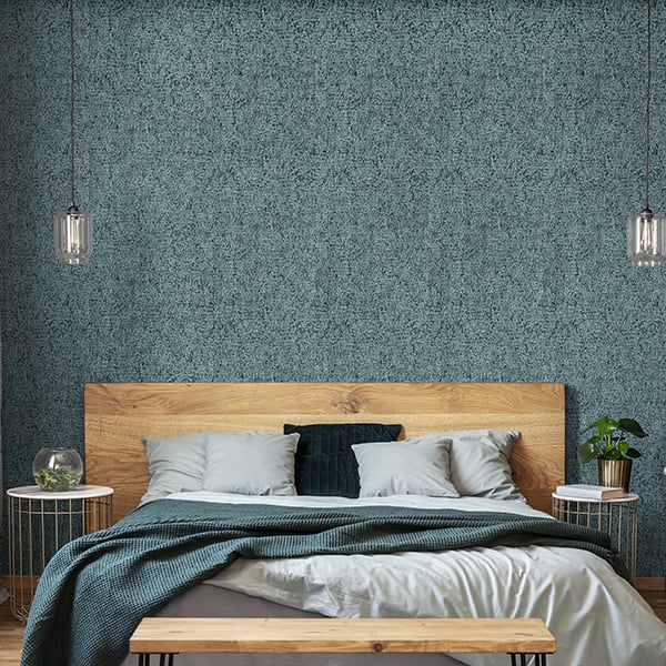 Galerie Wallpaper Product code: 81269R - Feel Wallpaper Collection - Petrol Green Silver Grey Charcoal Colours -  