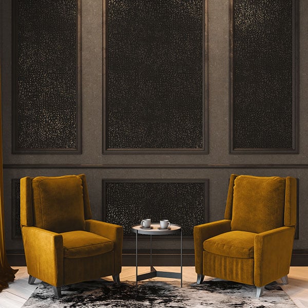 Galerie Wallpaper Product code: AC60001R - Absolutely Chic Wallpaper Collection - Metallic Black Dark Brown Colours -  