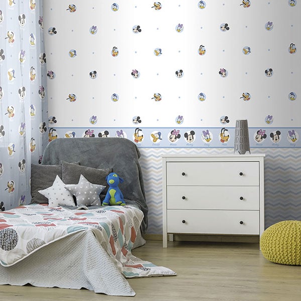 Galerie Wallpaper Product code: Blue-Mickey-Mouse-Theme - Magical Kingdom Wallpaper Collection -   