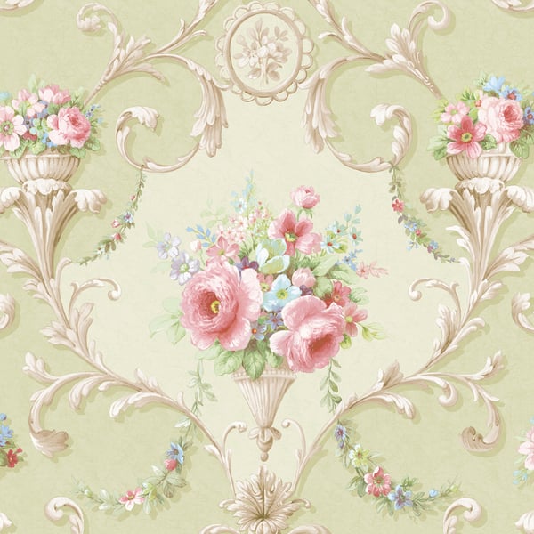 Galerie Wallpaper Product code: CI38232 - Classic Silks 4 Wallpaper Collection - Green Pink Blue Colours -  