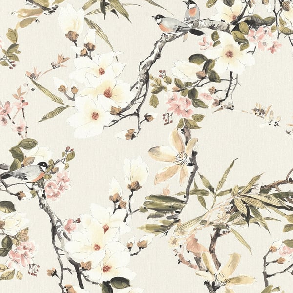 Galerie Wallpaper Product code: ES31101 - Escape Wallpaper Collection - Cream, Beige, Green, Pink, Brown, Black, Grey, Red Colours -  