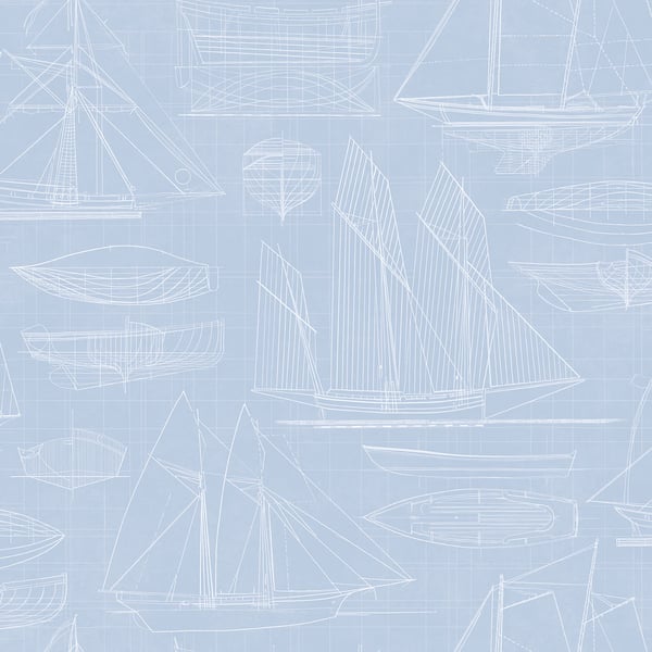 Galerie Wallpaper Product code: G23327 - Deauville 2 Wallpaper Collection - Sky Blue White Colours -  
