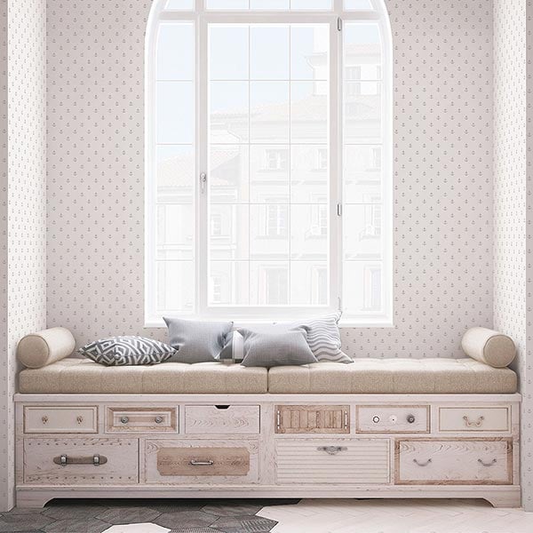 Galerie Wallpaper Product code: G23355R - Deauville 2 Wallpaper Collection - Taupe Beige White Colours -  