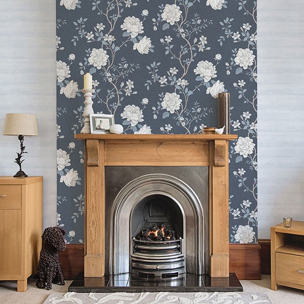Galerie Wallpaper Product code: G45303R - Vintage Roses Wallpaper Collection - Dark Blue Beige Colours -  