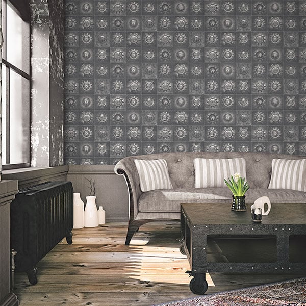 Galerie Wallpaper Product code: G56228R - Nostalgie Wallpaper Collection - Silver Grey Colours -  