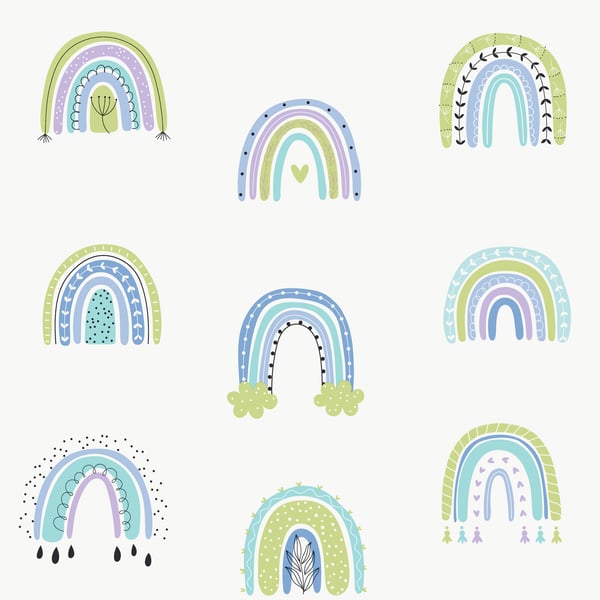 Galerie Wallpaper Product code: G78585 - Kids & Teens Wallpaper Collection - Purple Turquoise Lime Colours -  