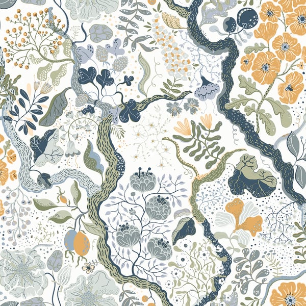 Galerie Wallpaper Product code: S65103 - Sommarang Wallpaper Collection - White Orange Multi-coloured Colours -  