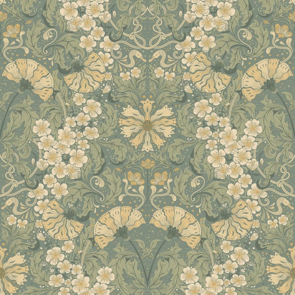 Galerie Wallpaper Product code: S83113 - Sommarang Wallpaper Collection - Green Colours -  