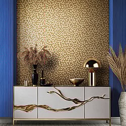 Galerie Wallcoverings Product Code 35815 - Fashion Icon Wallpaper Collection - Gold Colours - Tile optics Design