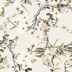 Galerie Wallcoverings Product Code: ES31101 - Escape Wallpaper Collection Galerie Wallcoverings Product Code ES31101 - Escape Wallpaper Collection - Cream, Beige, Green, Pink, Brown, Black, Grey, Red Colours - Apple Blossom Tree Design