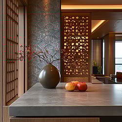 Galerie Wallcoverings Product Code HZ62041 - Horizon Wallpaper Collection - Blue Metallic Colours - Wide Fan Design