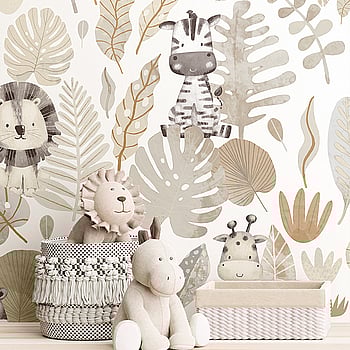 Galerie Wallcoverings Product Code 14837 - Little Explorers 2 Wallpaper Collection - Beige - Silver Grey Colours -  