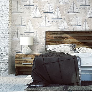 Galerie Wallcoverings Product Code 21000 - Skagen Wallpaper Collection - Blue Beige Colours -  