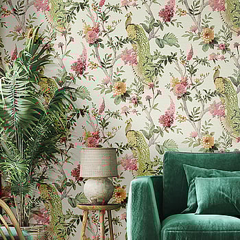 Galerie Wallcoverings Product Code 25755 - Cottage Chic Wallpaper Collection - Pink Green Colours -  