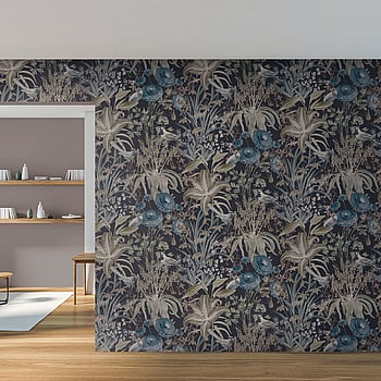 Galerie Wallcoverings Product Code 26731 - Tropical Wallpaper Collection - Blackberry Colours -  