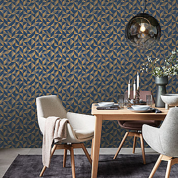 Galerie Wallcoverings Product Code 31844 - Imagine Wallpaper Collection - Blue Gold Colours -  