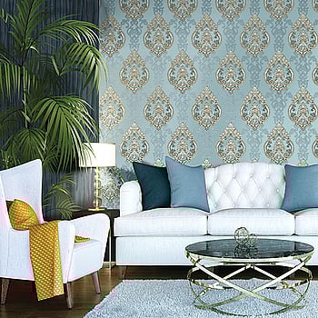 Galerie Wallcoverings Product Code 42526 - Opulence Wallpaper Collection - Blue Gold Colours -  