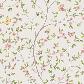 Galerie Wallcoverings Product Code 51026 - Blomstermala Wallpaper Collection - Pink Green Beige White Colours -  