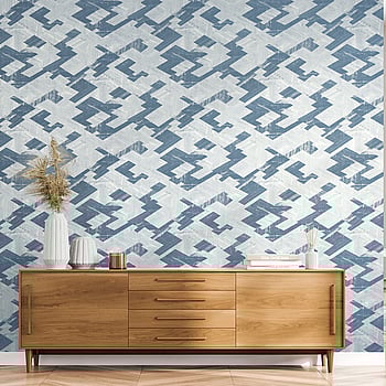 Galerie Wallcoverings Product Code 64678 - Slow Living Wallpaper Collection - Blue Light Blue Silver Colours -  