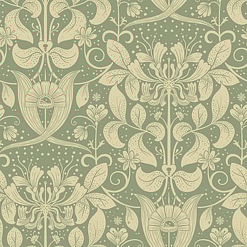 Galerie Wallcoverings Product Code 83126 - Hjarterum Wallpaper Collection - Green Colours -  
