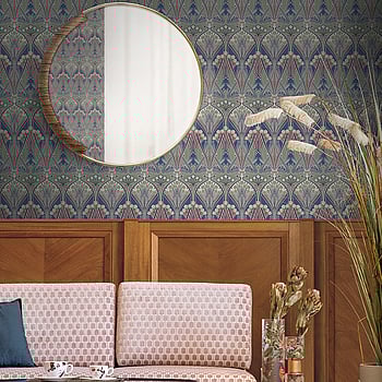 Galerie Wallcoverings Product Code ET12412 - Arts and Crafts Wallpaper Collection - Green Blue Red Colours -  