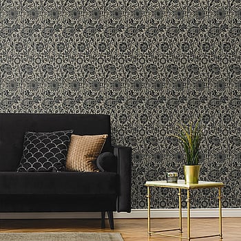 Galerie Wallcoverings Product Code ET12518 - Arts and Crafts Wallpaper Collection - Black Beige Colours -  