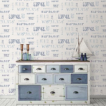 Galerie Wallcoverings Product Code G23331 - Deauville 2 Wallpaper Collection - Navy Blue Beige Colours -  