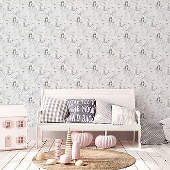 Galerie Wallcoverings Product Code G78389 - Tiny Tots 2 Wallpaper Collection - Grey Silver Glitter Colours -  