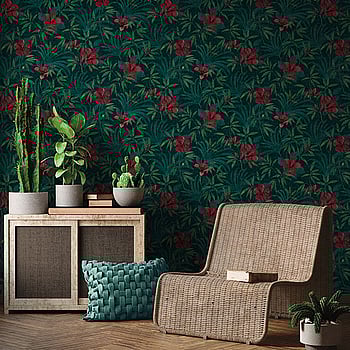 Galerie Wallcoverings Product Code HV41051 - Havana Wallpaper Collection - Green Red Colours -  