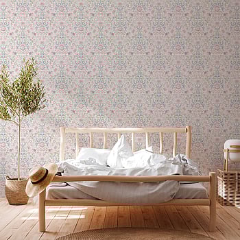 Galerie Wallcoverings Product Code MC61008 - Maison Charme Wallpaper Collection - Green, Pink, White, Blue Colours -  