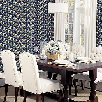 Galerie Wallcoverings Product Code PF38164 - Pretty Prints Wallpaper Collection - Navy, Burgundy, Green Colours -  