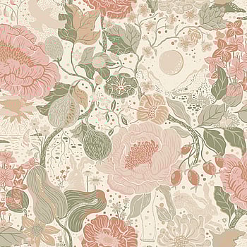 Galerie Wallcoverings Product Code S63012 - Sommarang 2 Wallpaper Collection - Green/pink Colours -  