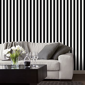 Galerie Wallcoverings Product Code SY33918 - Simply Stripes 2 Wallpaper Collection - Pearl Black Colours -  